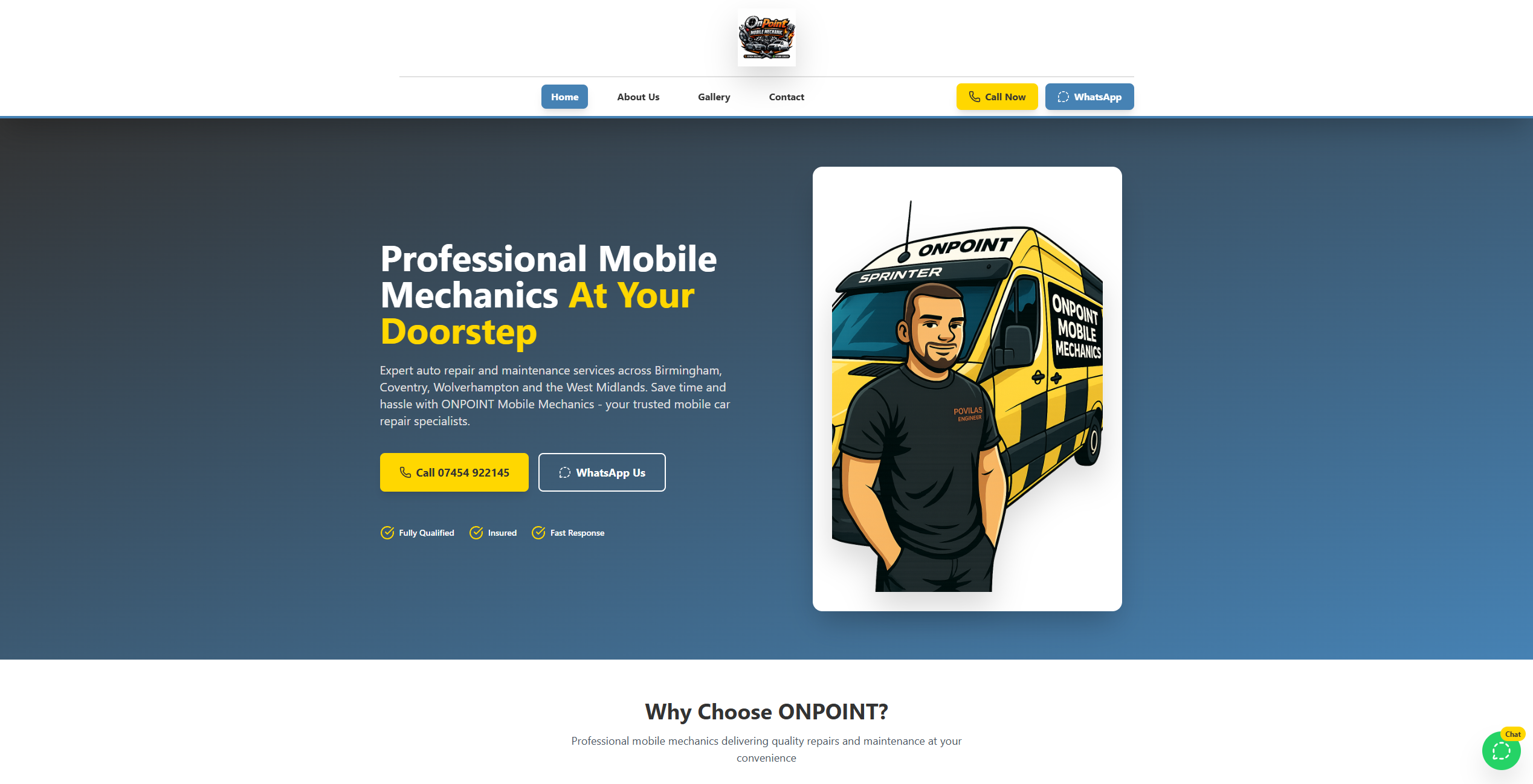OnPoint Mobile Mechanic website build by Boyzeth Solutions